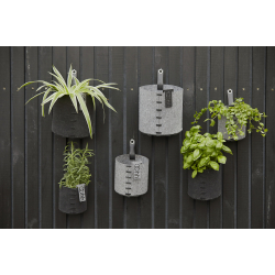 Outdoor eco-felt pot w/loop + plant bag Grey
