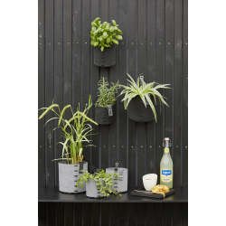 Outdoor eco-felt pot w/loop + plant bag Grey