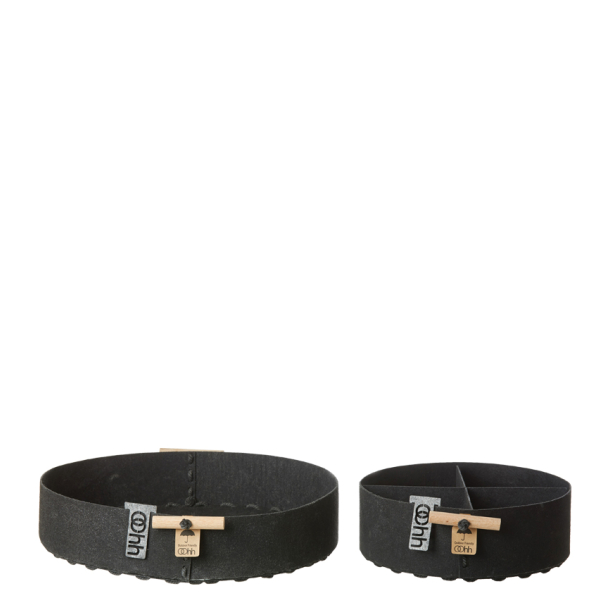 Set of 2 Outdoor Ecofelt Trays, Black 