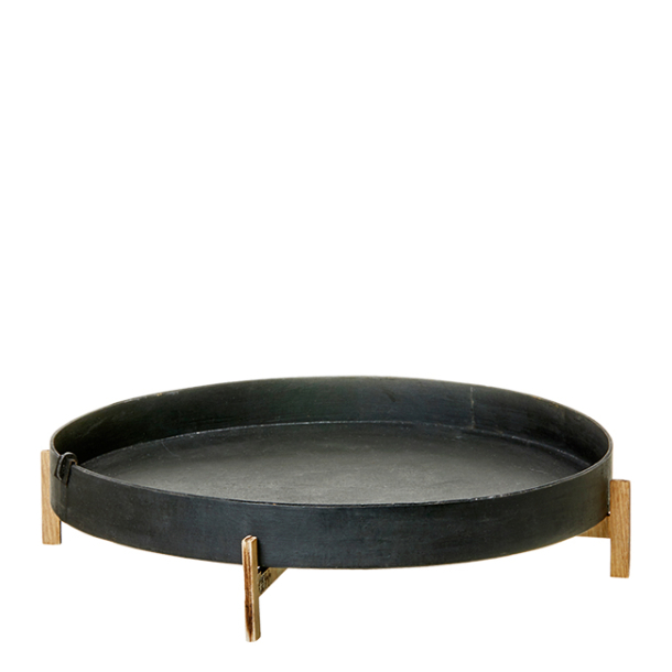 Wooden pedestal for trays, Nat