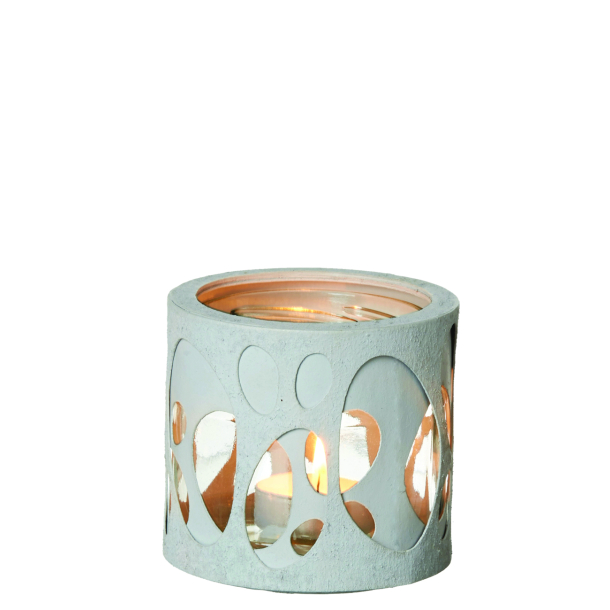 Teelight Holder, Bubbles, Crystal Grey 