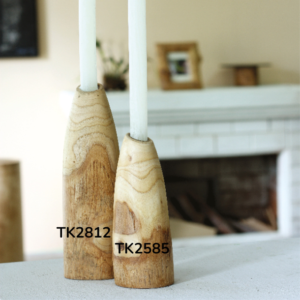 Curved teak lysestage