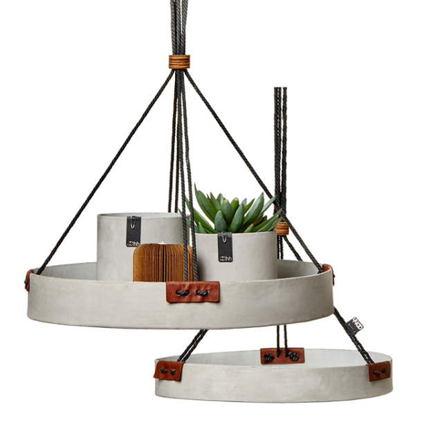 Urban Hanging Trays, st med 2 bakker,  Grey 