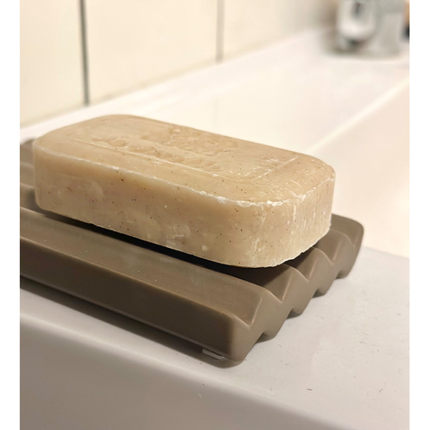 Wave tile / soap tray, Taupe