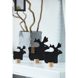 St med 3 eco-felt rensdyr p trfod, Black