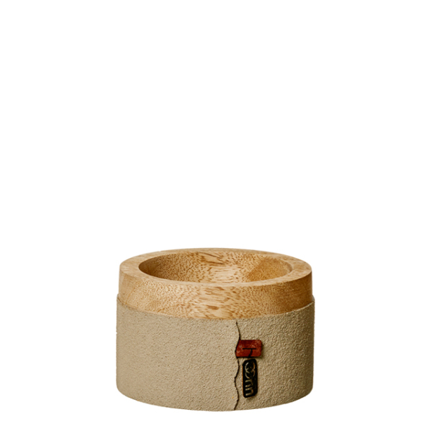 Wooden bowl w/sand paper, Light Br