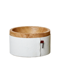 Wooden bowl w/sand paper, White