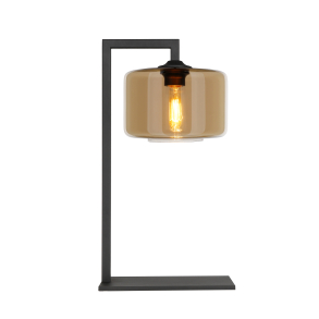 Bordlampe med Drum Sk�rm, Champagne