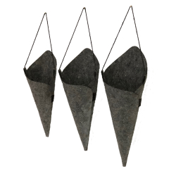 Hanging cone, eco-felt. Grey
