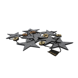 Xmas Strings Stars Grey
