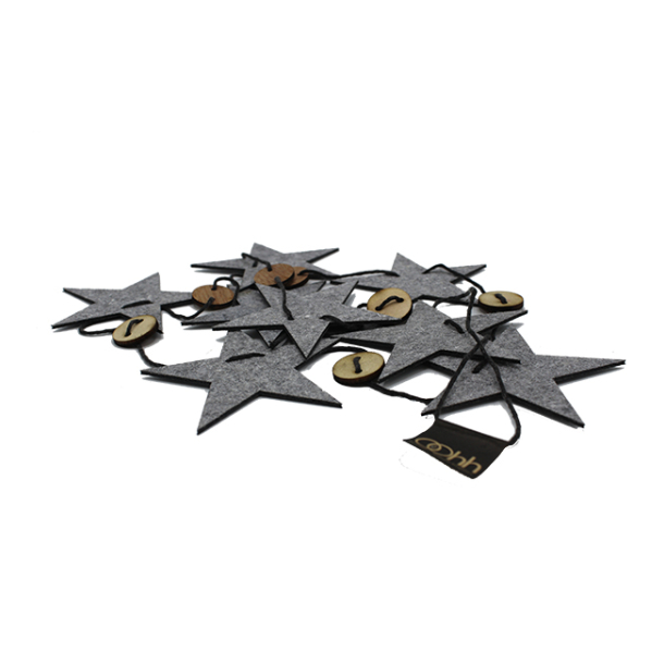 Xmas Strings Stars Grey
