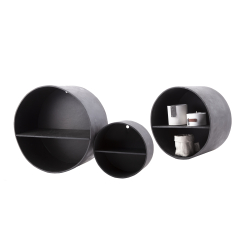 Wall set, St med 3 hylder, cementeret papir, Black