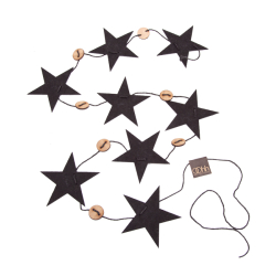 Xmas Strings Stars Black