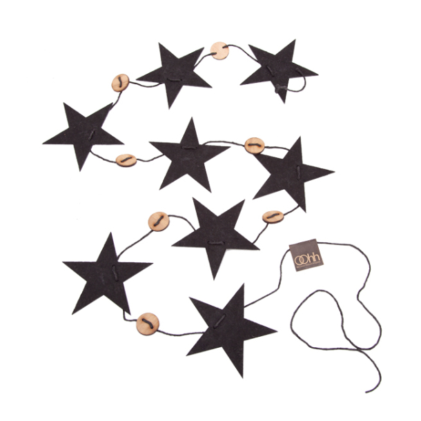 Xmas Strings Stars Black