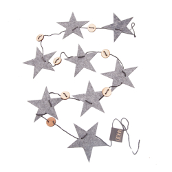 Xmas Strings Stars Grey