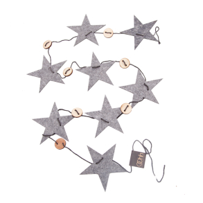 Xmas Strings Stars Grey