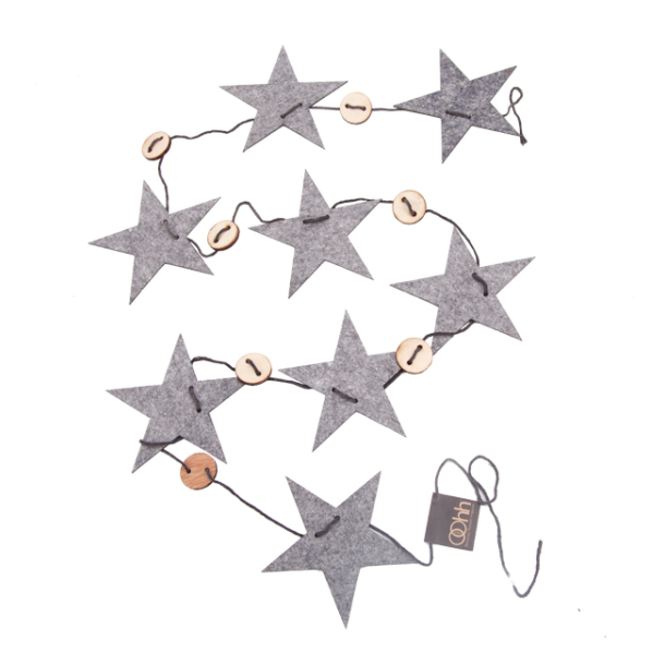 Xmas Strings Stars Grey