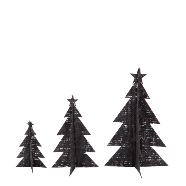 Xmas trees, hessian. Black S/3