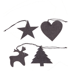 Xmas ornaments, hessian. S/8