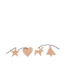Xmas ornaments, hessian. S/8