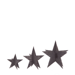 Standing stars, hessian. S/3