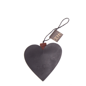 Padded xmas heart ornament black
