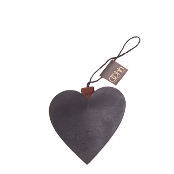 Padded xmas heart ornament black