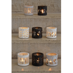 Harlequin Silhouette Glas, fyrfadsstage / vase, Crystal Grey