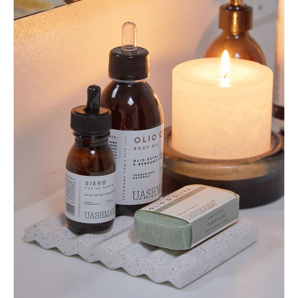 Wave bakke, Hvid Mix mat