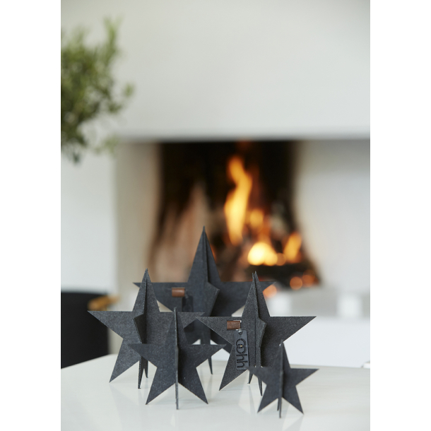 Standing Felt Star Set of 2, Black