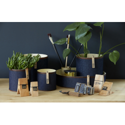 Demin potte med l&frac34;der