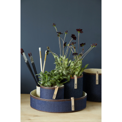 Demin potte med l&frac34;der