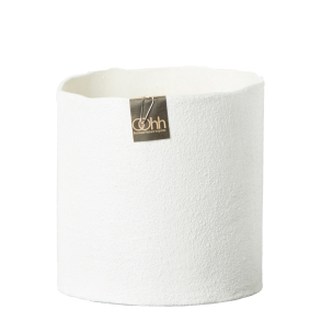 Torn Edge Cylinder potte, Hvid