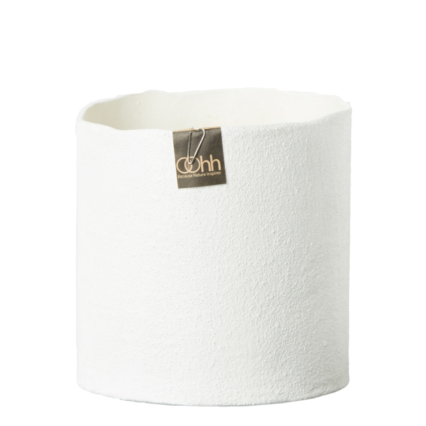 Torn Edge Cylinder potte, Hvid