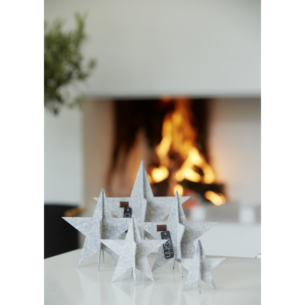 Standing Felt Star Set of 2, White