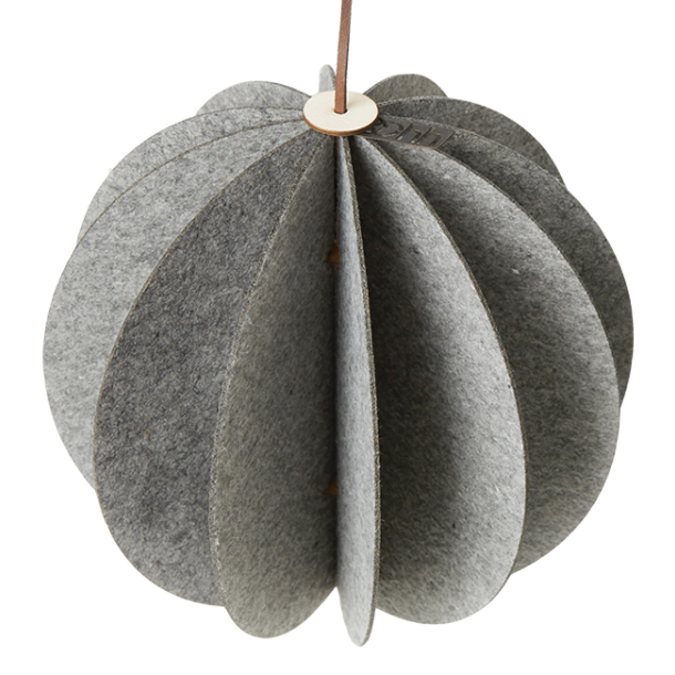 Hngende eco-felt kugle, Grey