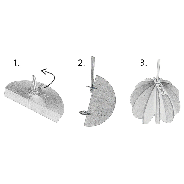 Hngende eco-felt kugle, Grey