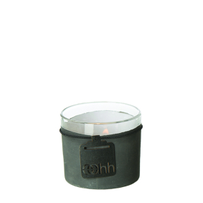 Cemented Tealight Holder, Black