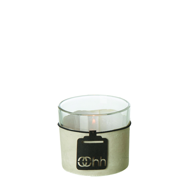 Cemented Tealight Holder, Grey 