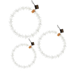 Set of 3 wires with paper stars, White