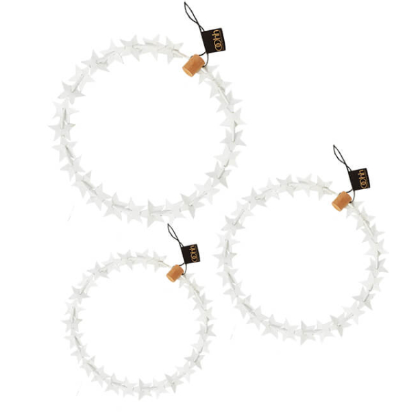 Set of 2 wires with paper stars - Black
