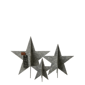 Standing Felt Star Set of 3, Grey