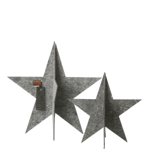 Standing Felt Star Set of 2, Grey