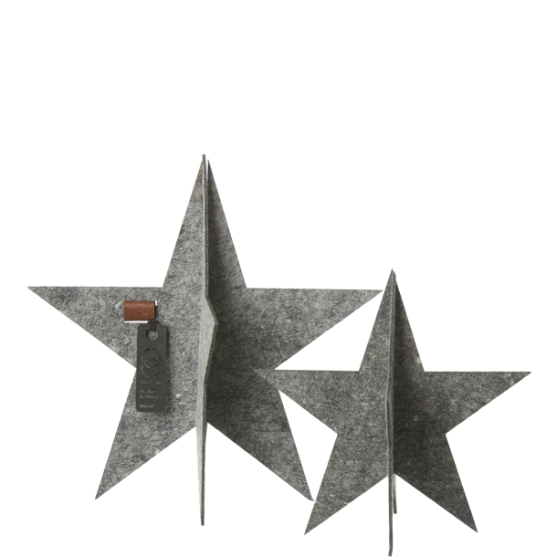 Standing Felt Star Set of 2, Grey