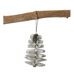 Paper Pine Cone, White