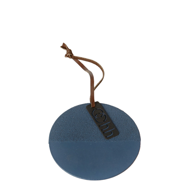 Ball Ornament Half Sanded, Dark Blue