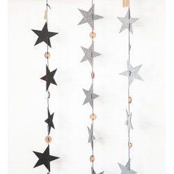 Xmas Strings Stars Black