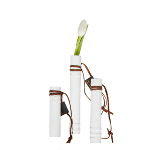 Flower Tubes, st med 18 blomstervaser, White