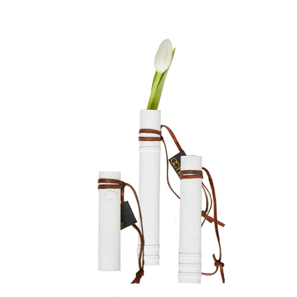 Flower Tubes, st med 18 blomstervaser, White