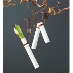 Flower Tubes, st med 18 blomstervaser, White